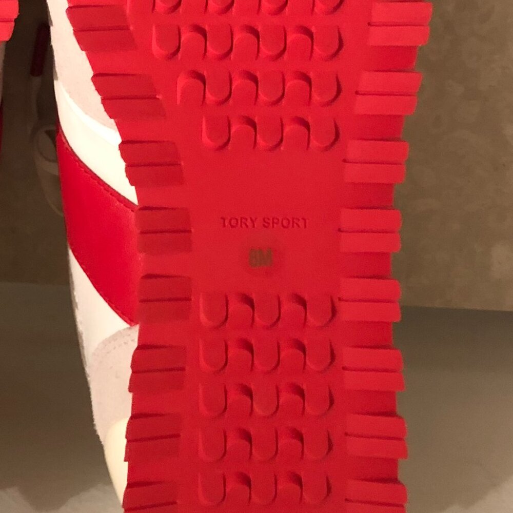 NEW! TORY BURCH SPORT - Retro Stripe White and Red Sneakers - Never worn Size 8 - Picture 12 of 12